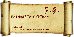 Feldmár Gábor névjegykártya